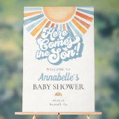 Hier kommt die Son Sunshine Baby Dusche Willkommen Acrylschild (Neutral)