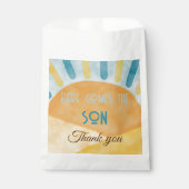 Hier kommt die Son Sunshine Blue Ray Baby Dusche Geschenktütchen (Vorderseite)