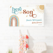 Hier kommt die Son Sunshine Boy Baby Dusche Banner (Insitu)