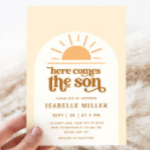 Hier kommt die Son Sunshine Boy Baby Dusche Einladung