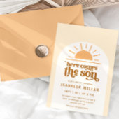 Hier kommt die Son Sunshine Boy Baby Dusche Einladung