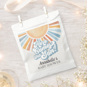 Hier kommt die Son Sunshine Boy Baby Dusche Geschenktütchen