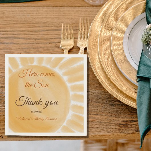 Hier kommt die Son Sunshine Yellow Ray Baby Dusche Serviette