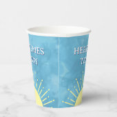 Hier kommt die Son Watercolor Babydusche nach Maß Pappbecher (Rechts)