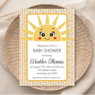 Hier kommt die Sonne Baby Shower Einladung