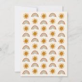 Hier kommt die Sonne | Boho Rainbow Baby Shower Einladung (Rückseite)