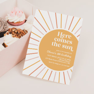 Hier kommt die Sonne Boho Sonnenschein Geburtstag Einladung