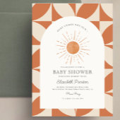 Hier kommt die Sonne Burnt Orange Sun Baby Dusche Einladung