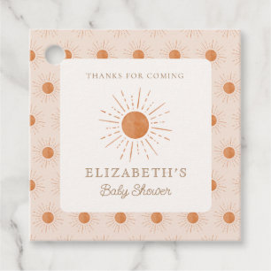 Hier kommt die Sonne Burnt Orange Sun Baby Dusche Geschenkanhänger