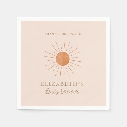 Hier kommt die Sonne Burnt Orange Sun Baby Dusche Serviette (Vorderseite)