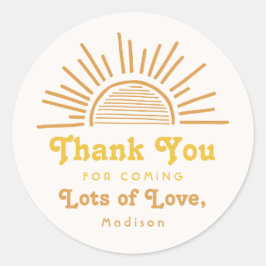 Hier kommt die Sonne Danke Aufkleber | Sonnendusch