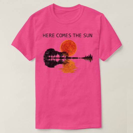 Hier kommt die Sonne Gitarre Schattenwasser Retro  T-Shirt (Design vorne)