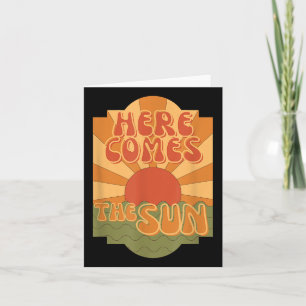 Hier kommt die Sonne, Hippie Boho Sommer, Retro Karte