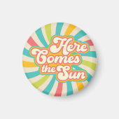 Hier kommt die Sonne Retro Summer Vibes Magnet (Vorne)