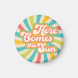 Hier kommt die Sonne Retro Summer Vibes Magnet