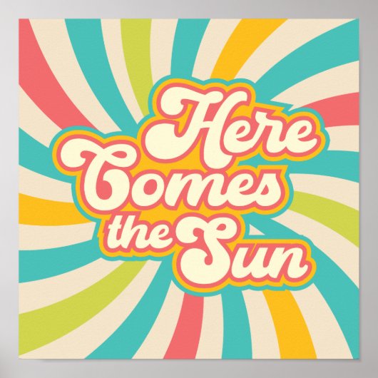Hier kommt die Sonne Retro Summer Vibes Poster (Vorne)