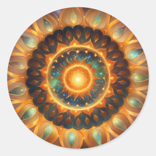 Hier kommt die Sonne Runder Aufkleber (Vorderseite)