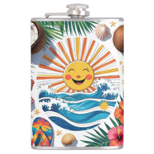 Hier kommt die Sonne – Tropischer Boho-Sommer-Mug Flachmann