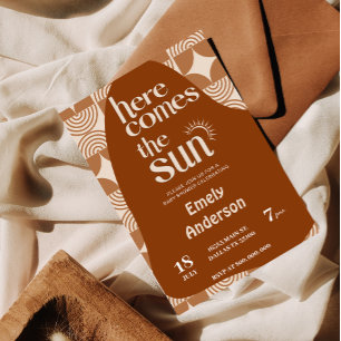 Hier kommt die Sonnen-Baby-Dusche Einladung