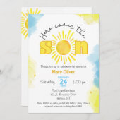 Hier kommt die Sonnen-Baby-Dusche Einladung Sohn J (Vorne/Hinten)