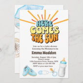 Hier kommt die Sonnen-Dusche-Einladung Einladung (Vorne/Hinten)