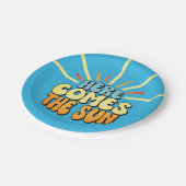 Hier kommt die Sonnen-Dusche-Einladung Pappteller (Schrägansicht)