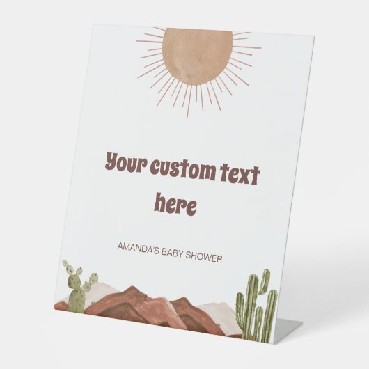 Hier kommt die Sonnendusche mit individueller Tisc Sockelschild (Vorderseite)