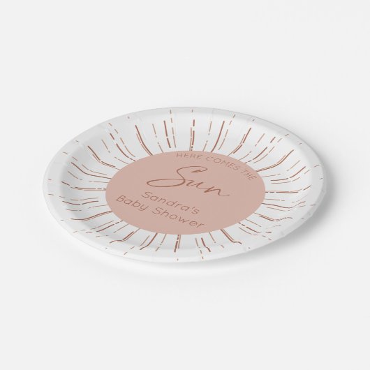 Hier kommt die Sonnendusche Pappteller (Schrägansicht)