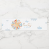 Hier kommt die Sonnendusche Wasserflaschenetikett (Einzelnes Label)