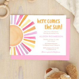 Hier kommt die sonnengefleckte Babydusche Einladung