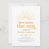 Hier kommt die sonnengelbe Sonnenscheindusche Einladung (Vorderseite)