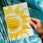 Hier kommt die sonnengelbe Sonnenscheindusche Einladung