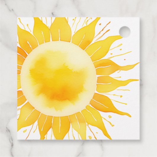 Hier kommt die sonnengelbe Sonnenscheindusche Geschenkanhänger (Rückseite)