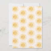 Hier kommt die sonnengelbe Sonnenschirmdusche Einladung (Rückseite)