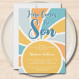 Hier kommt die Sonnenschein-Babydusche Einladung