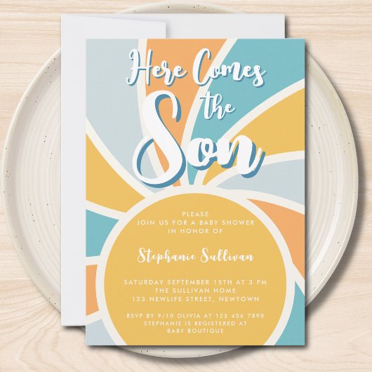 Hier kommt die Sonnenschein-Babydusche Einladung