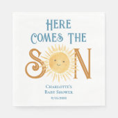 Hier kommt die Sonnenschein-Babydusche Serviette (Vorderseite)