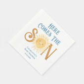 Hier kommt die Sonnenschein-Babydusche Serviette (Ecke)