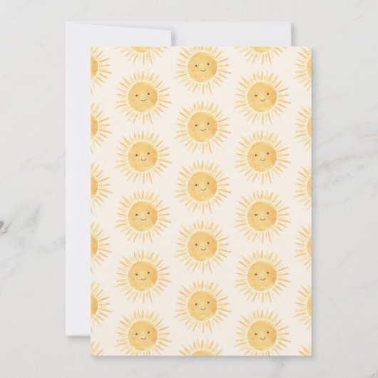 Hier kommt die Sonnenschirm-Babydusche Einladung (Rückseite)