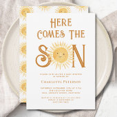 Hier kommt die Sonnenschirm-Babydusche Einladung