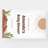 Hier kommt die Sonnensonne Baby Dusche Willkommen Banner (Horizontal)