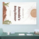 Hier kommt die Sonnensonne Baby Dusche Willkommen Banner (Messe)