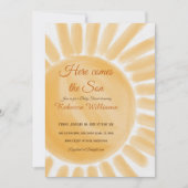 Hier kommt die Sonnensonnendusche mit gelbem Gelbs Einladung (Vorderseite)