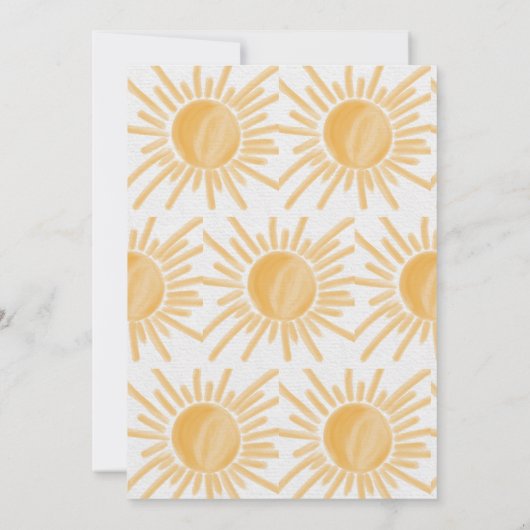 Hier kommt die Sonnensonnendusche mit gelbem Gelbs Einladung (Rückseite)