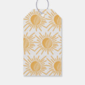 Hier kommt die Sonnensonnendusche mit gelbem Gelbs Geschenkanhänger (Rückseite)