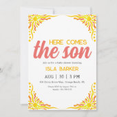 Hier kommt die sonnige Baby-Dusche-Einladung Einladung (Vorderseite)
