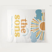 Hier kommt die Sons Twin Dusche Hintergrund Wandteppich (Vorderseite (Horizontal))