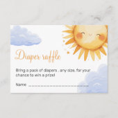 Hier kommt die Sun Baby Dusche Begleitkarte (Vorderseite)