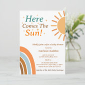 Hier kommt die Sun Baby Dusche Einladung (Stehend Vorderseite)