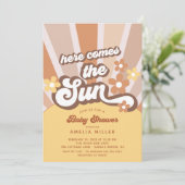 Hier kommt die Sun Baby Dusche Einladung (Stehend Vorderseite)